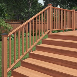 6 ft. Cedar-Tone Southern Yellow Pine Routed Stair Rail Kit with SE Balusters