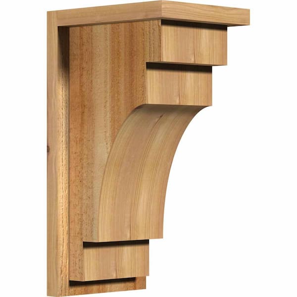 Ekena Millwork 8 in. x 10 in. x 18 in. Mediterranean Rough Sawn Western Red Cedar Corbel with Backplate