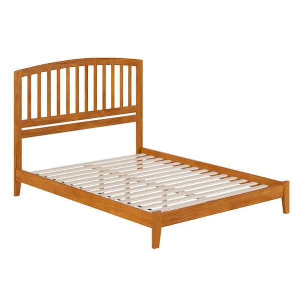 Richmond Light Toffee Natural Bronze Solid Wood Frame Queen Low Profile Platform Bed