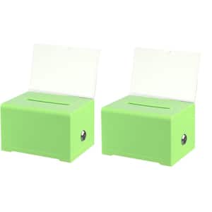 Acrylic Clear Locking Suggestion Box in Green (2-Pack)