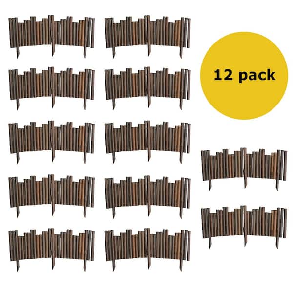 7/8 in. x 8 in. x 134 in. Caramel Brown Bamboo Border for Garden Landscape Edging (12-Pieces)