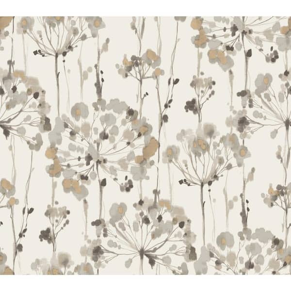 York Wallcoverings Beige Flourish Peel & Stick Wallpaper, 27-in by 27-ft