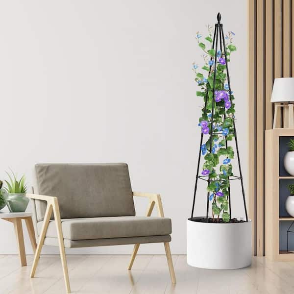 Phewnyzo 67 in. Tall Metal Obelisk Trellis for Climbing Plants 2