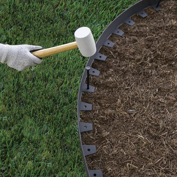 60 ft. x 2.5 in. Black Plastic Landscape No Dig Edging Tall Wall (2-Pack)