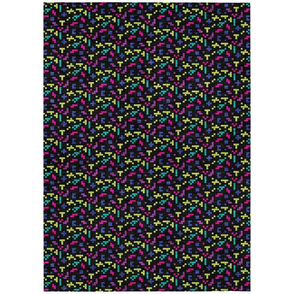 Chantille Machine Washable Indoor/Outdoor Abstract ACN2824 Black 10 ft. x 14 ft. Area Rug