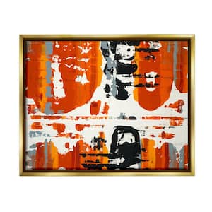 Burnt Orange Momentum by Third and Wall Floater Frame Abstract Wall Art Print 21 in. x 17 in.