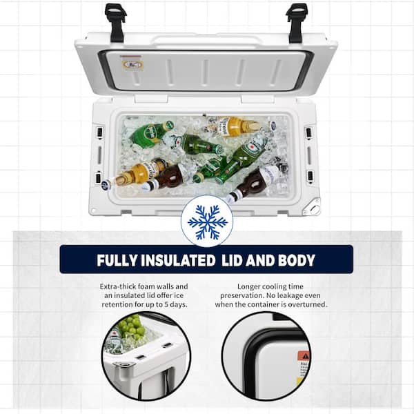 EchoSmile 35 qt. Rotomolded Cooler in White TER-LCL035WB