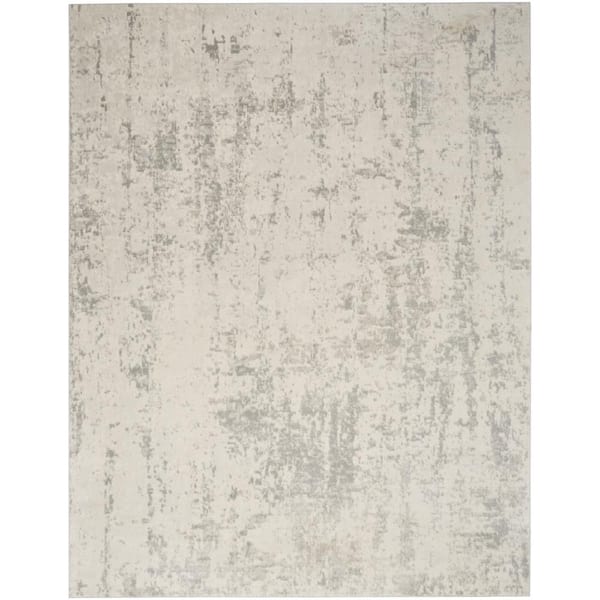 Nourison Concerto Cream Grey 5 ft. x 7 ft. Abstract Contemporary Area Rug
