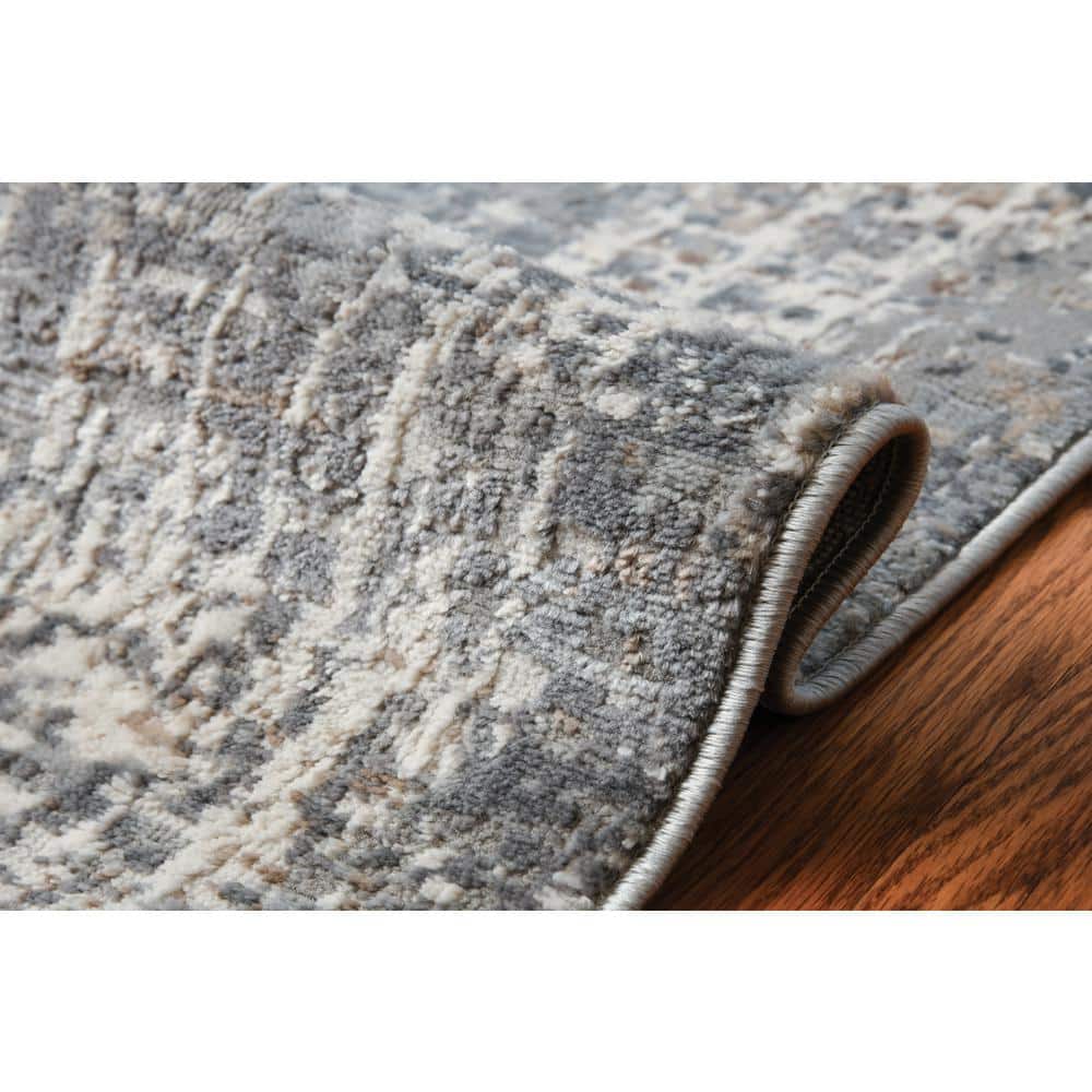 Modern Gray High Pile Rectangular Area Rug