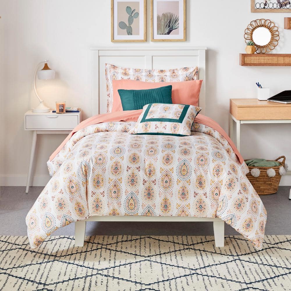 StyleWell Granbury White Wood Twin Platform Bed (39.65 in. W x 48 in. H ...