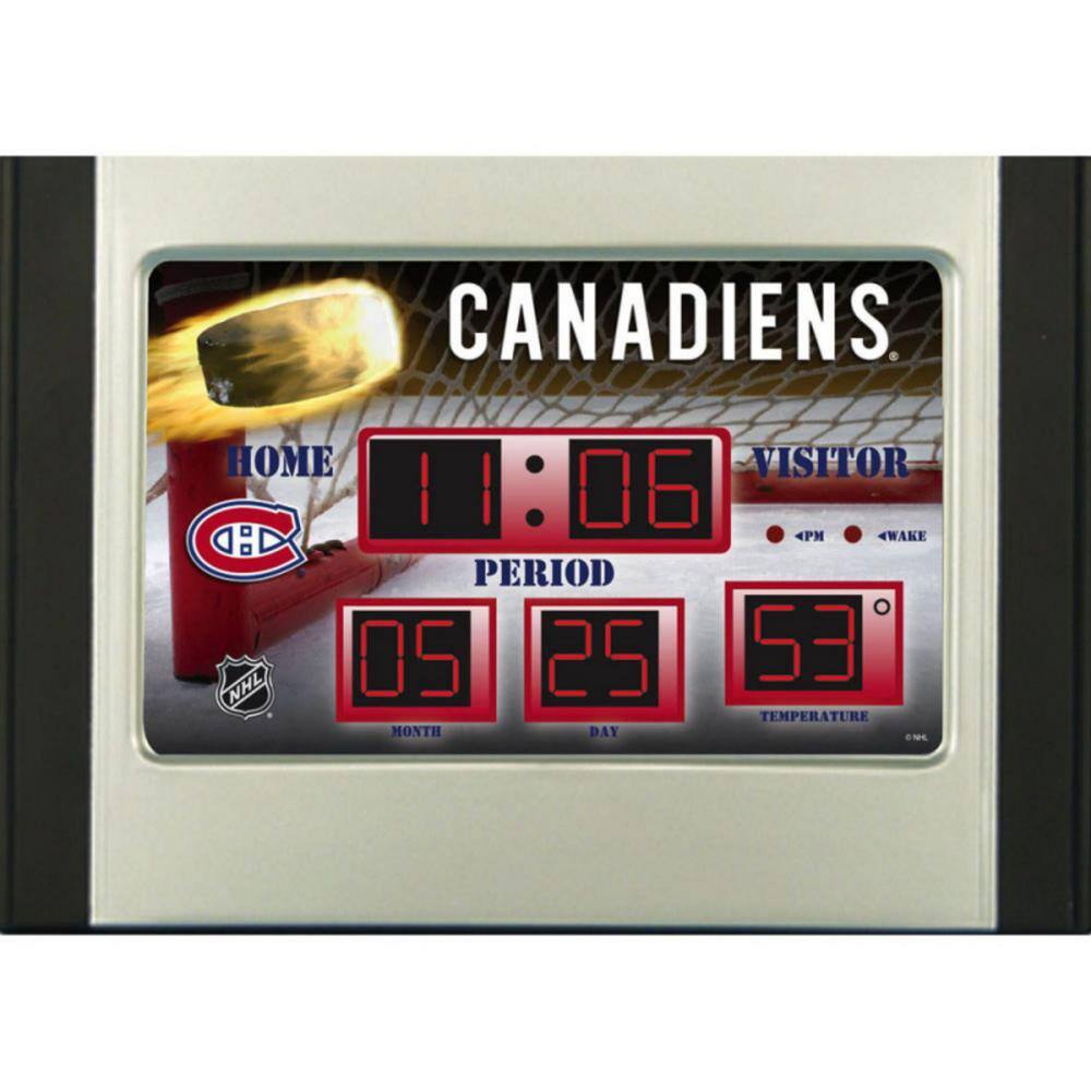 Team Sports America Montreal Canadiens Nhl Multi Color Scoreboard Alarm Clock 01284364 The Home Depot