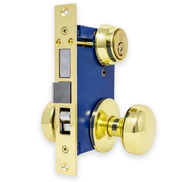 New Security Store Front Door Mortise DeadBolt Lock with Brass Cylinder 