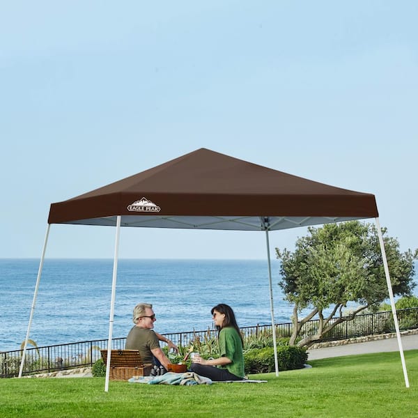 EAGLE PEAK 10 ft. W x 10 ft. D Slant Leg Pop-Up Canopy Tent