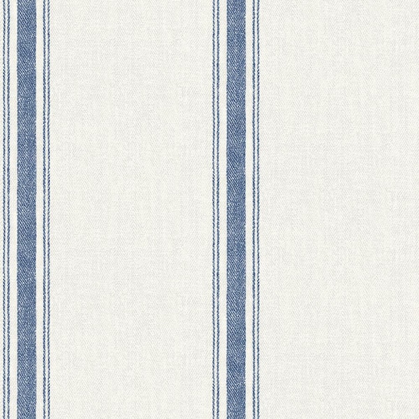 Navy Pinstripe Fabric, Wallpaper and Home Decor
