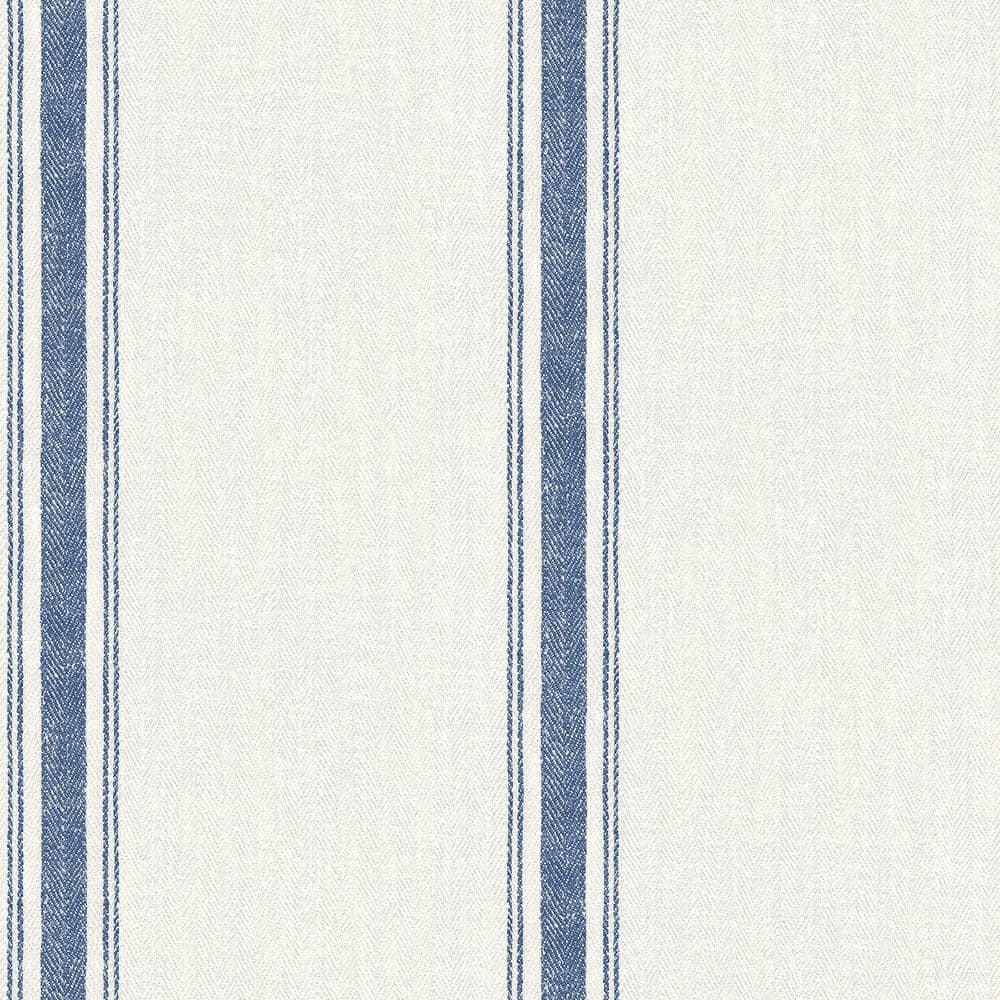 Chesapeake Linette Blue Fabric Stripe Blue Wallpaper Sample 3115 ...