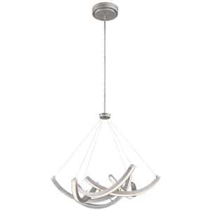 Swing Time 100-Watt Equivalence Brushed Silver Integrated LED Pendant