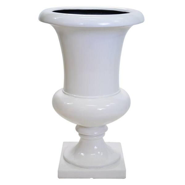 MPG 18.5 in. H White Composite Glossy Urn
