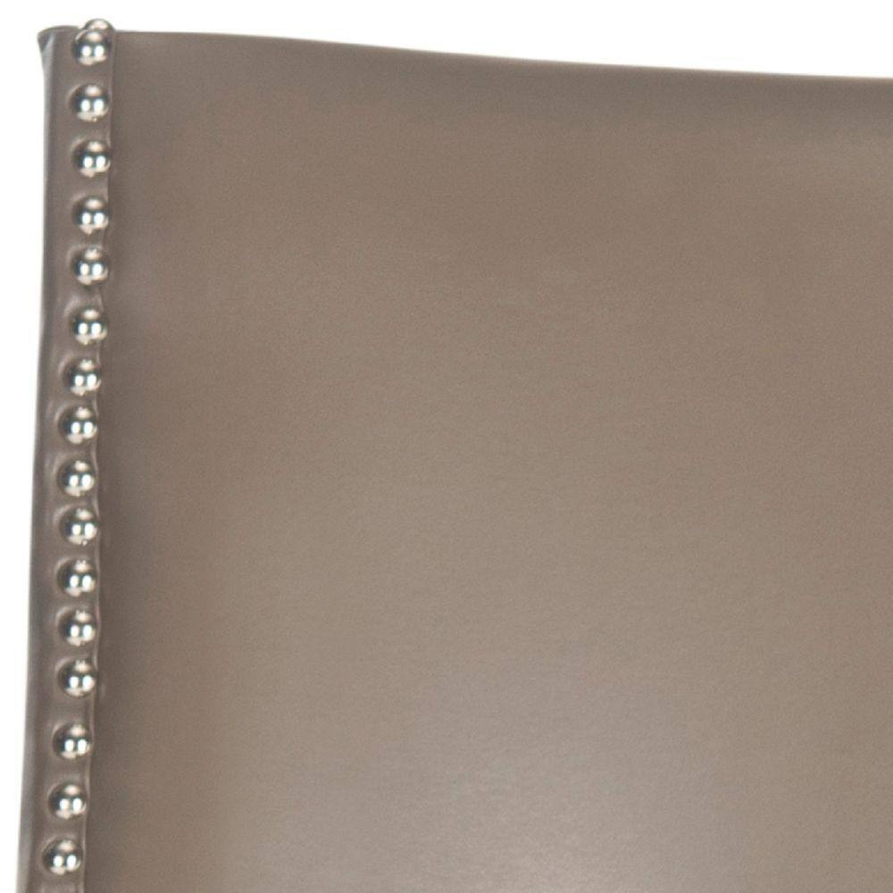 Espresso Birchwood Parsons Side Chair in Clay with Silver Nailhead Trim