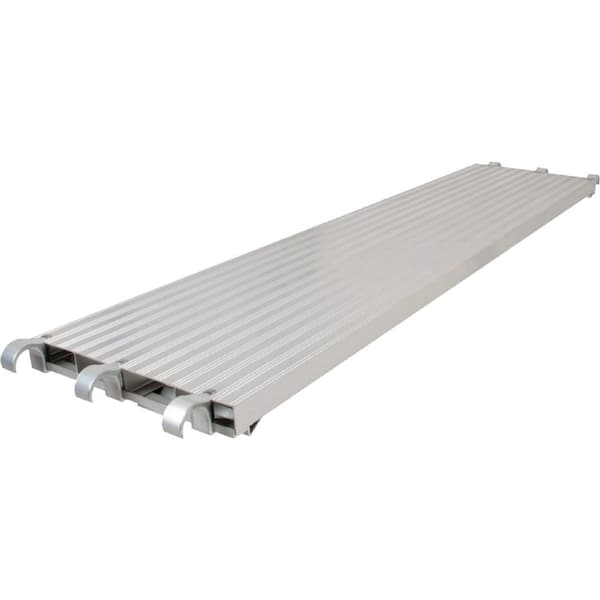 MetalTech 1001986211 7 ft. L x 19 in. W Scaffolding Platform, All-Aluminum Work Platform and Scaffold Plank for Metaltech Scaffolding, 3-Pack - 1