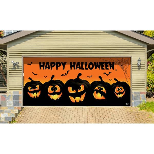 My Door Decor 7 ft. x 16 ft. Happy Halloween Jack-O-Lanterns Garage Door  Decor Mural for Double Car Garage Car Garage 285905HALL-008 - The Home Depot