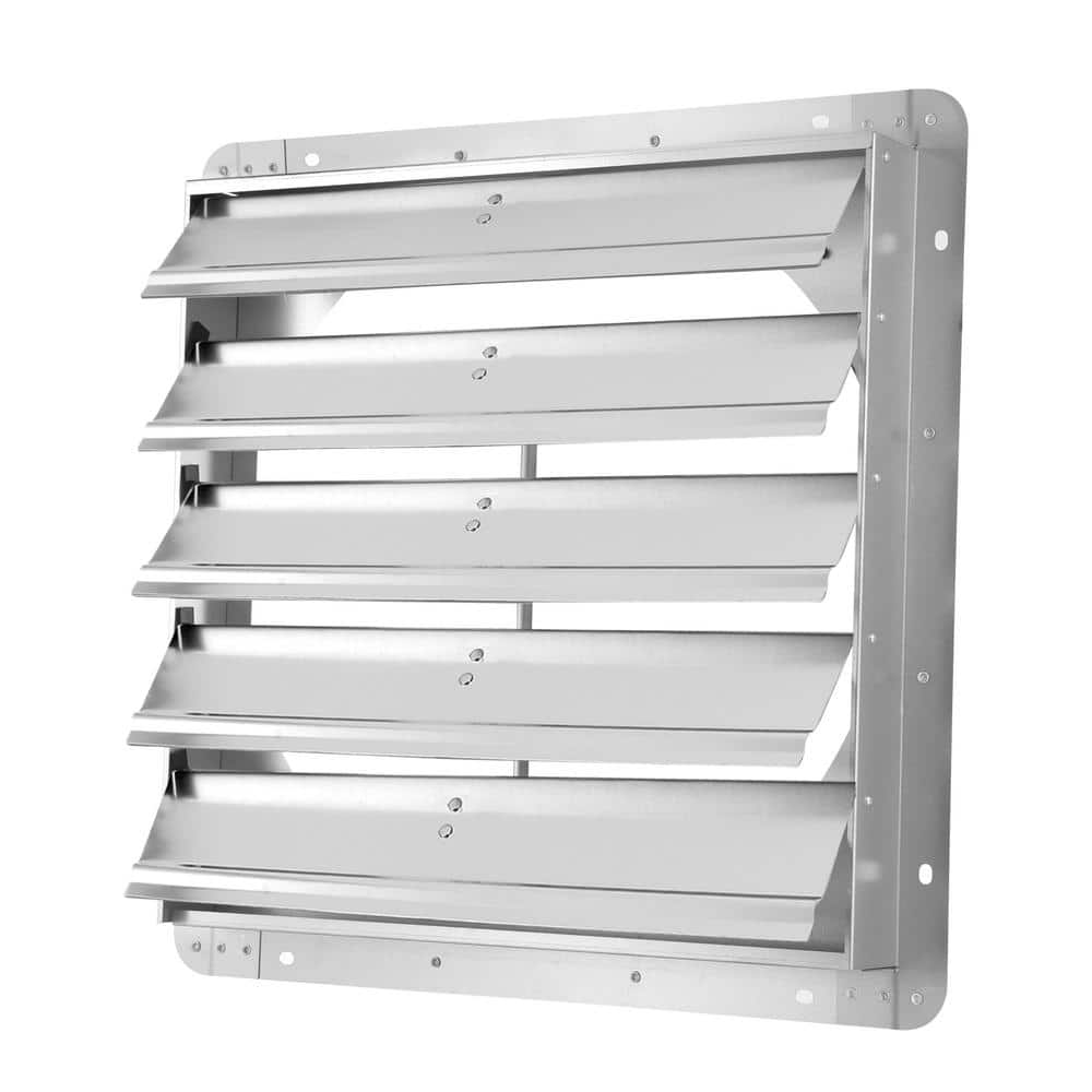 Aoibox 20 in. Square Aluminum Automatic Gravity Shutter Louver Static Roof  Vent in Silver SNMX5286 - The Home Depot