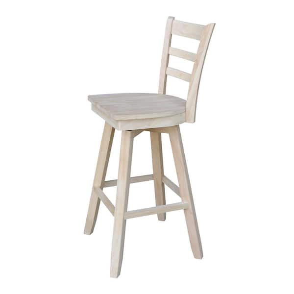 Emily 30 in. H Unfinished Swivel Bar Stool