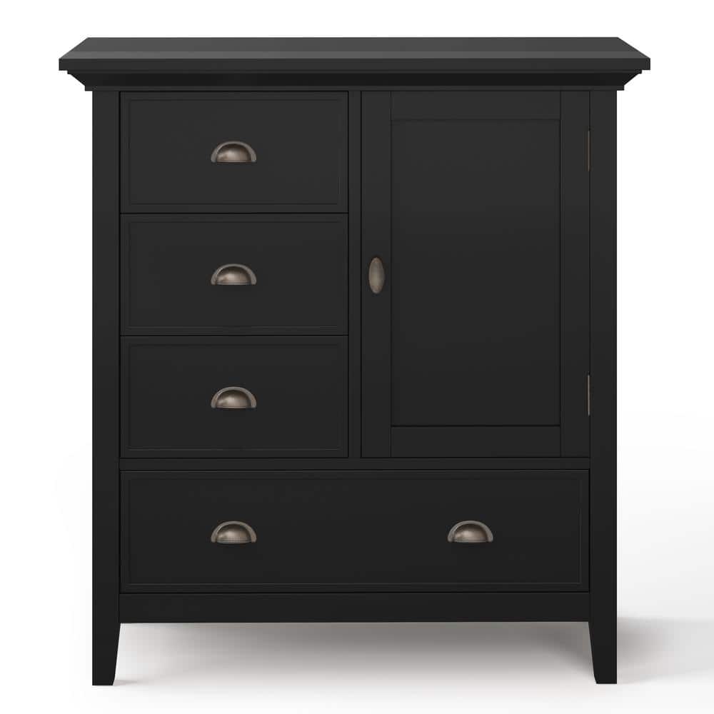 Redmond Solid Pine Black Freestanding Office Storage Cabinet