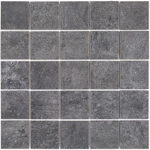 Malaga Dark Gray 11.62 in. x 11.62 in. Matte Porelain Mosaic Floor and Wall Tile (0.94 sq. ft. per Sheet)
