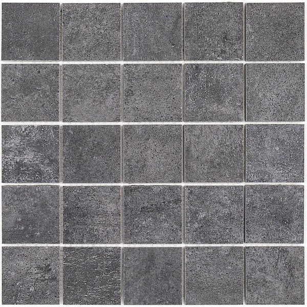 Ivy Hill Tile Malaga Dark Gray 11.62 in. x 11.62 in. Matte Porelain Mosaic Floor and Wall Tile (0.94 sq. ft. per Sheet)