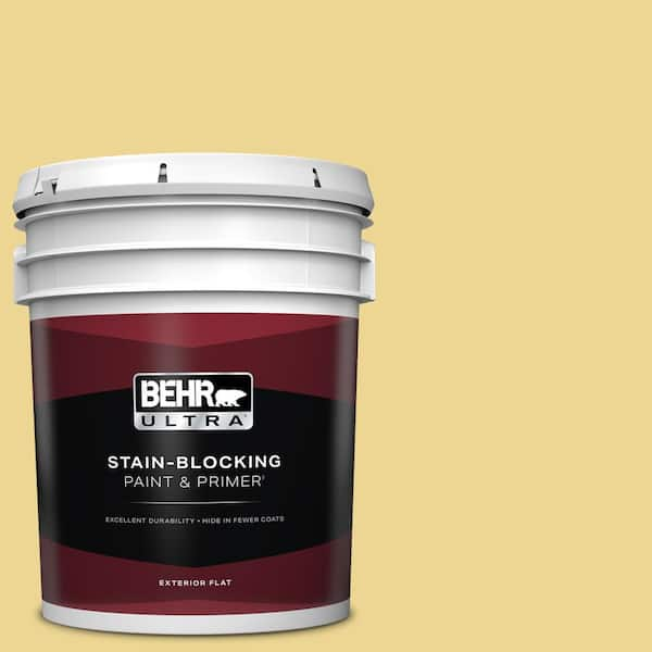 BEHR ULTRA 5 gal. #370D-4 Mustard Seed Flat Exterior Paint & Primer