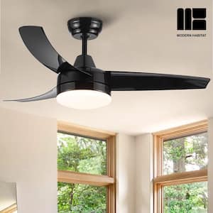 AeroGlow 42 in. Indoor Black Ceiling Fan with LED Light Bulbs and Remote Control