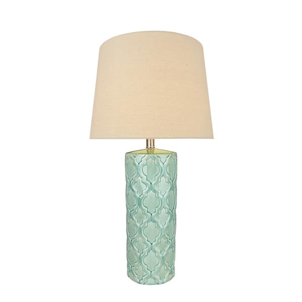 Sea Green Glass Table Lamp