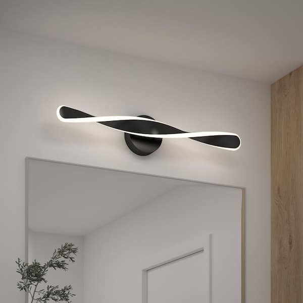 Artika Finley 27 in. 1 Light Black Modern Integrated LED 3 CCT Vanity Light Bar for Bathroom