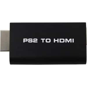 Audio/Video Converter Adapter - PS2 to HDMI 480i/480p/576i with 3.5mm Audio Output in Black