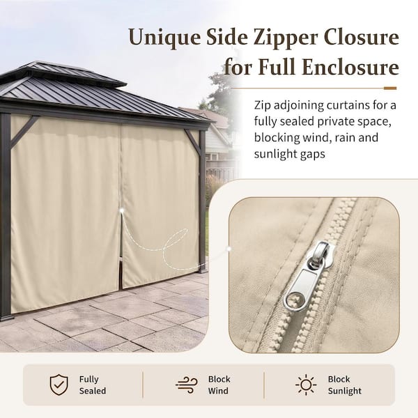 Kimunuk 12 ft. x 14 ft. Universal Outdoor Privacy Curtains, Gazebo