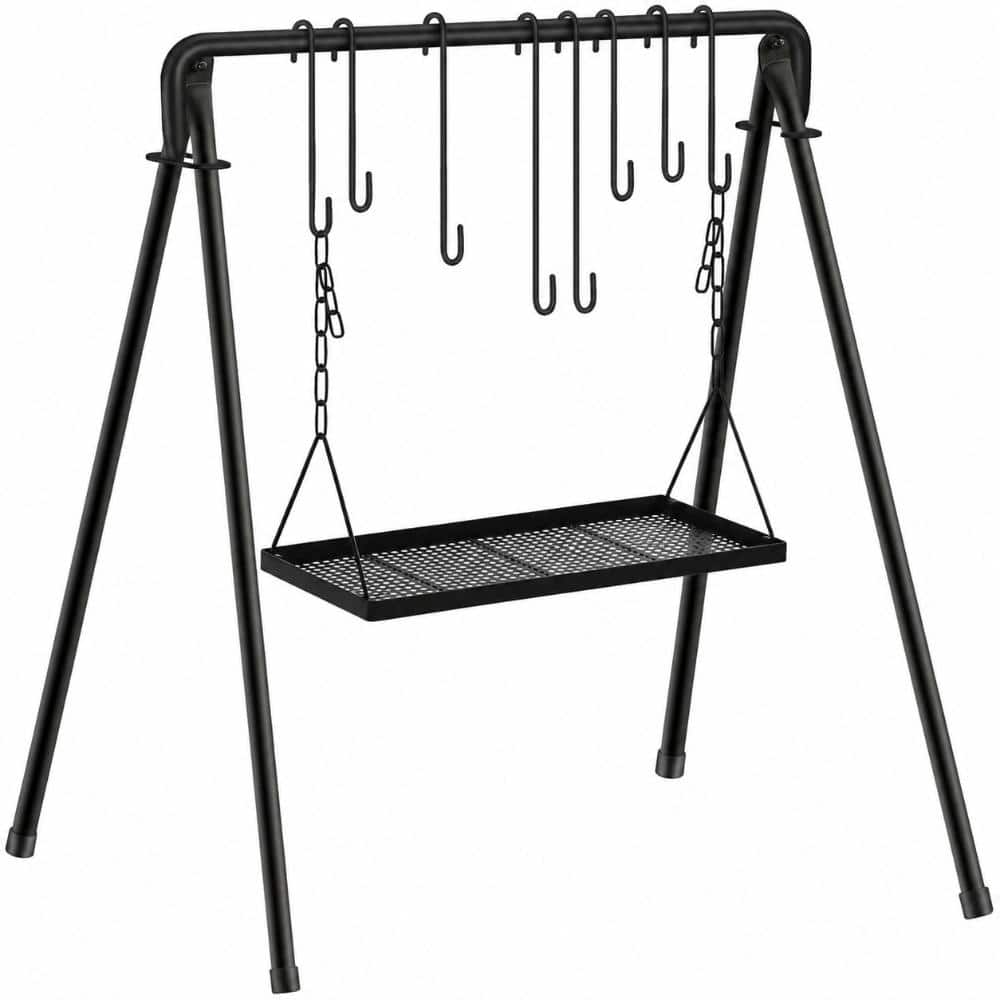 Campfire Swing Grill Stand with 8 Hooks and Portable Cooking Rack for BBQ Picnic Outdoor Party 40 price history on PriceWatchPro