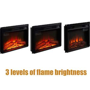 18 in. 1400-Watt 120-Volt Electric Fireplace Insert in Black