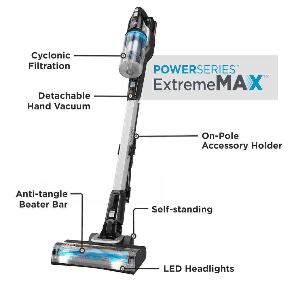 Black and Gray Convertible Cordless Stick Vacuum for Pets