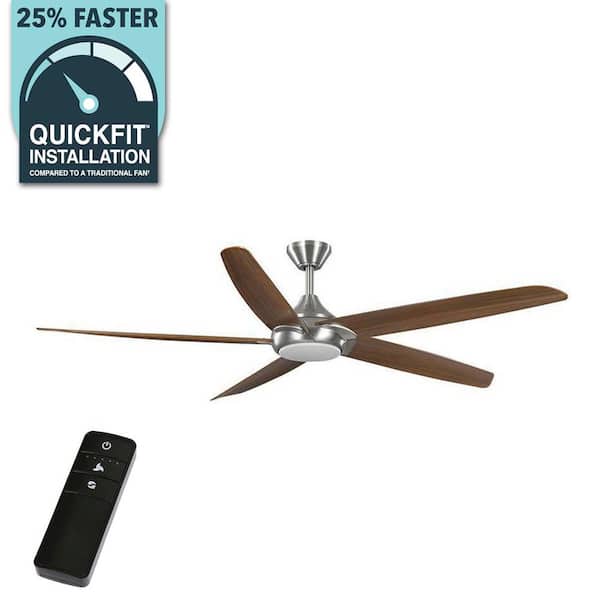 Highstone 70 in. White Color Changing Indoor/Outdoor Brushed Nickel Smart Ceiling Fan with Remote Powered by Hubspace