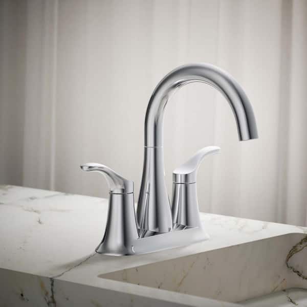 Simplice Double-Handle 1.2 GPM 4 in. Centerset Bathroom Sink Faucet in Polished Chrome