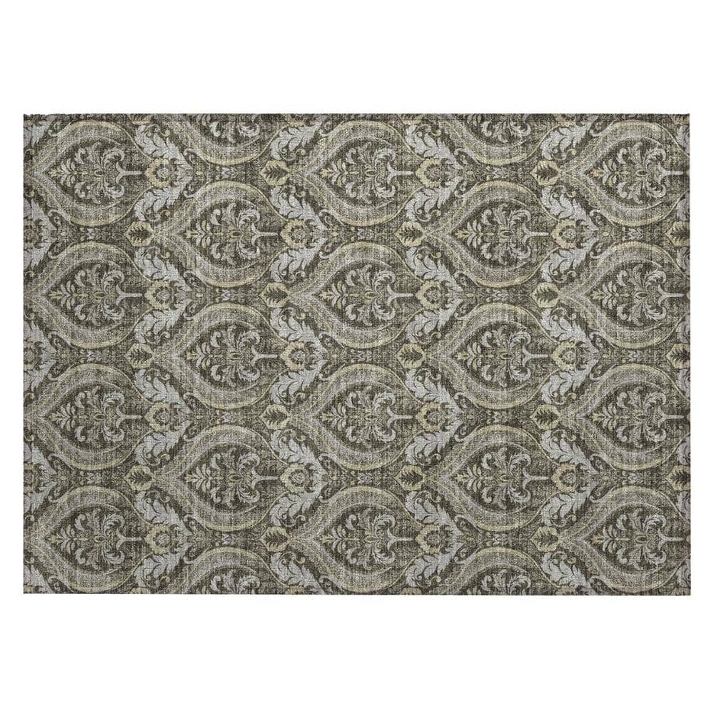 Taupe and Beige 2 ft. x 3 ft. Woven Trellis Rectangle Indoor/Outdoor Area Rug price history on PriceWatchPro