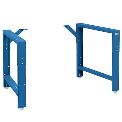 29 in. to 35 in. H Adjustable 20 in. D Blue Garage Workbench Table Frame