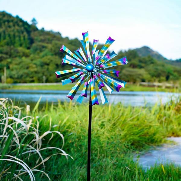 Bronze Kinetic Wind Spinner Metal Art Garden Sculpture for Lawn, newest Patio, or Garden