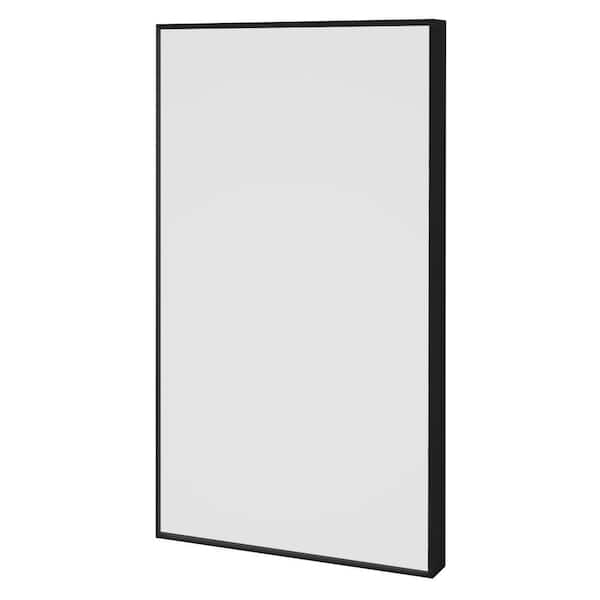 Fab Glass and Mirror Fab Glass and Mirror 72x42 in. Full Length Mirror, 3 in. Black Frame, 1/4 in. Thick, Wall or Floor Standing Mirror