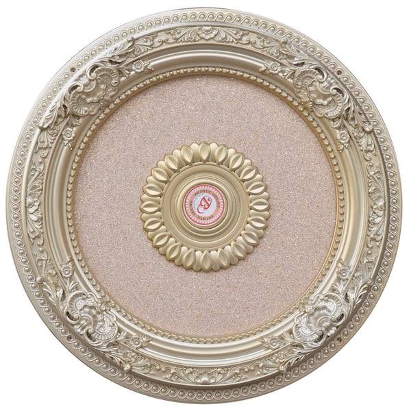 AFD 2 in. x 24 in. x 24 in. Rose Gold Petite Round Ceiling Medallion Moulding