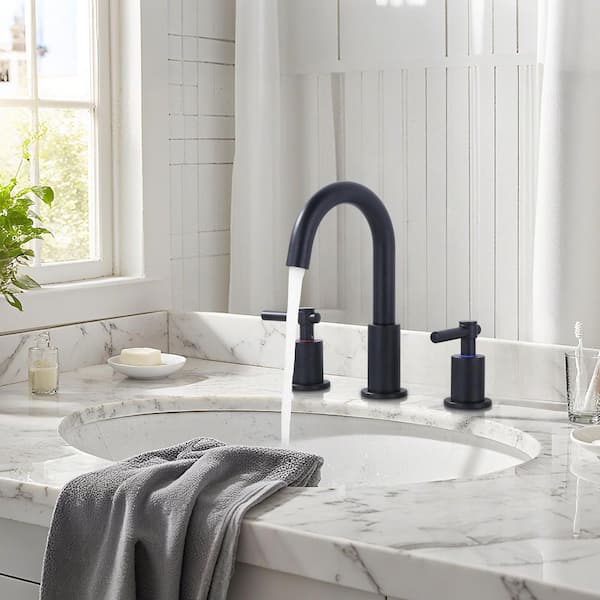 ARCORA 8 in. Widespread 2-Handle 3 Hole Bathroom Faucet with Pop