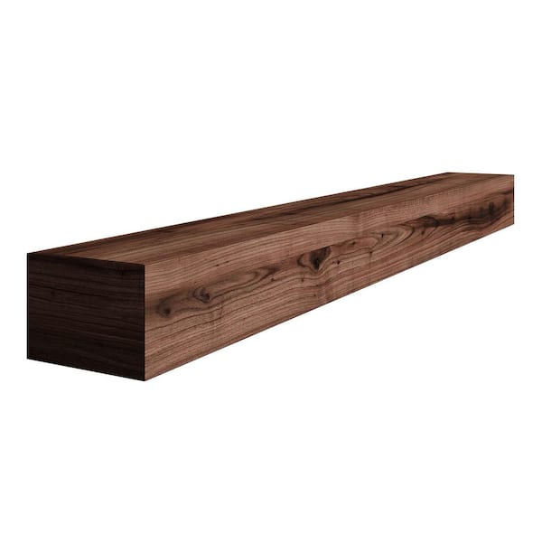 5 in. D x 7.25 in. W x 48 in. L Unfinished Walnut Wood Mantel