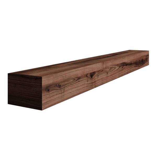 5 in. D x 7.25 in. W x 72 in. L Unfinished Walnut Wood Mantel