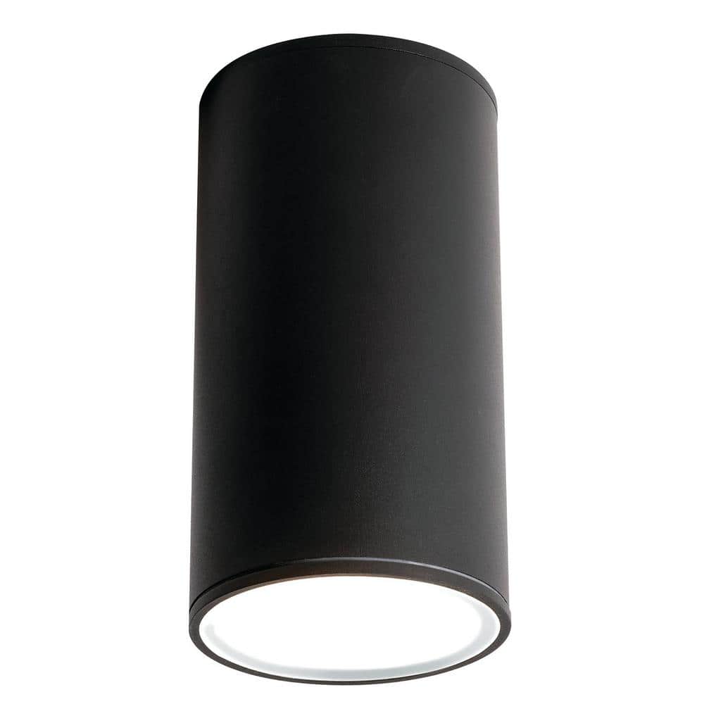 Everly 4.25 in. 12-Watt Black Integrated LED Flush Mount with Black Metal Shade price history on PriceWatchPro