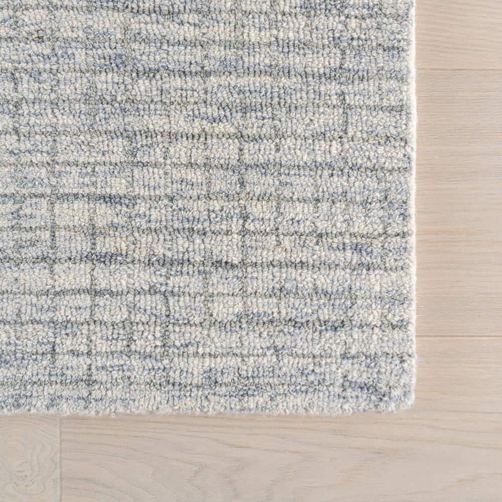 Melrose Light Blue & Grey Hand-Tufted Wool 4' x 6' Area Rug
